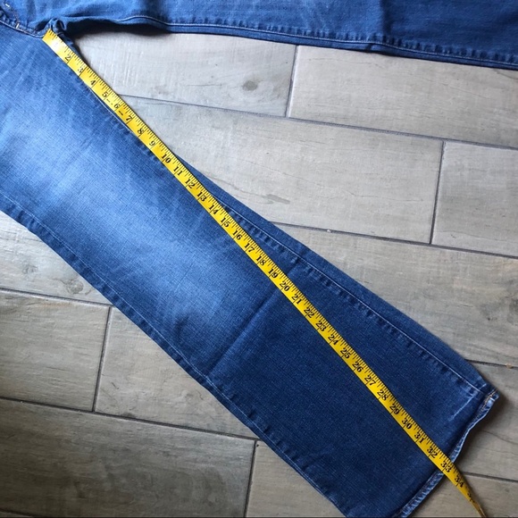 H&M y2k fit flary- super low rise exaggerated flared leg blue jeans Size 30 x 32 - Picture 7 of 9